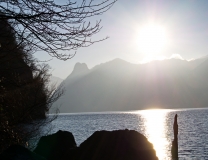 Traunsee-Traunstein 3 hours walk along the banks with friends in Dec.2016